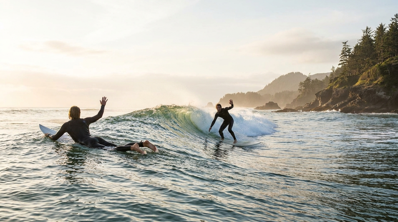 Surf etiquette — surfing and water sports article illustration