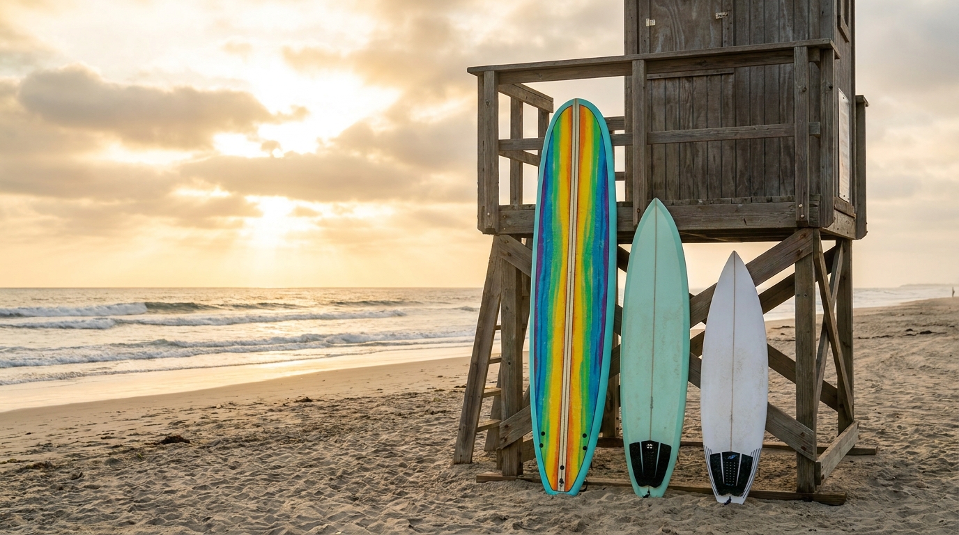 Beginner surfboard size — surfing and water sports article illustration
