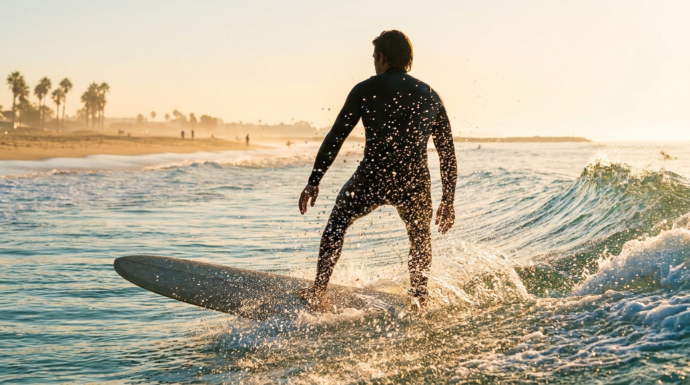 How to pop up — surfing and water sports article illustration